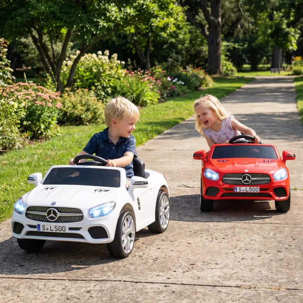 12V Kids Ride on Car Licensed Mercedes-Benz with Remote and Music-White - White - Powered Ride On Toys