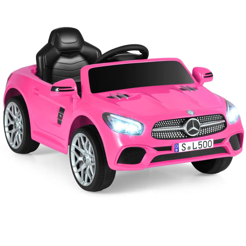 12V Kids Ride on Car Licensed Mercedes-Benz with Remote and Music-Pink - Pink - Powered Ride On Toys