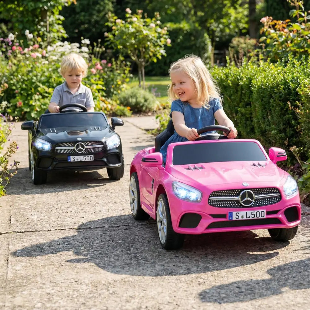12V Kids Ride on Car Licensed Mercedes-Benz with Remote and Music-Pink - Pink - Powered Ride On Toys