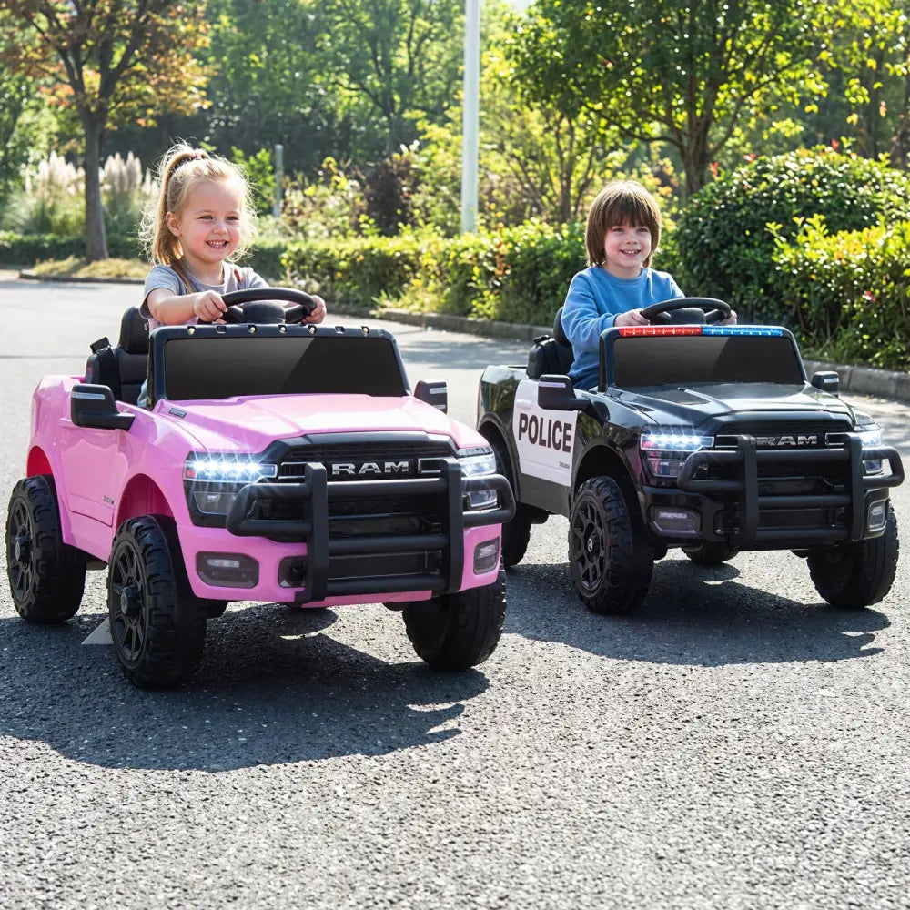 12V Kids Ride On Car Licensed RAM 3500 Electric Vehicle with Remote Control-Pink - Pink - Powered Ride On Toys