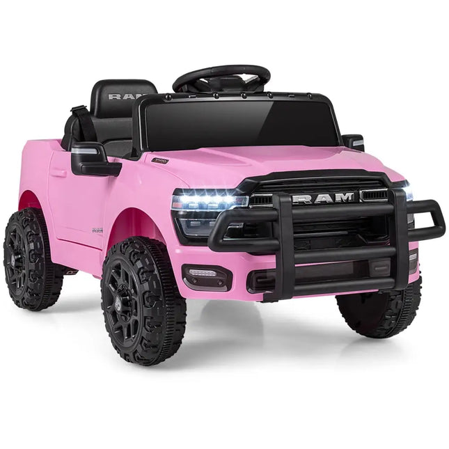 12V Kids Ride On Car Licensed RAM 3500 Electric Vehicle with Remote Control - Pink - Oasis Home Essentials