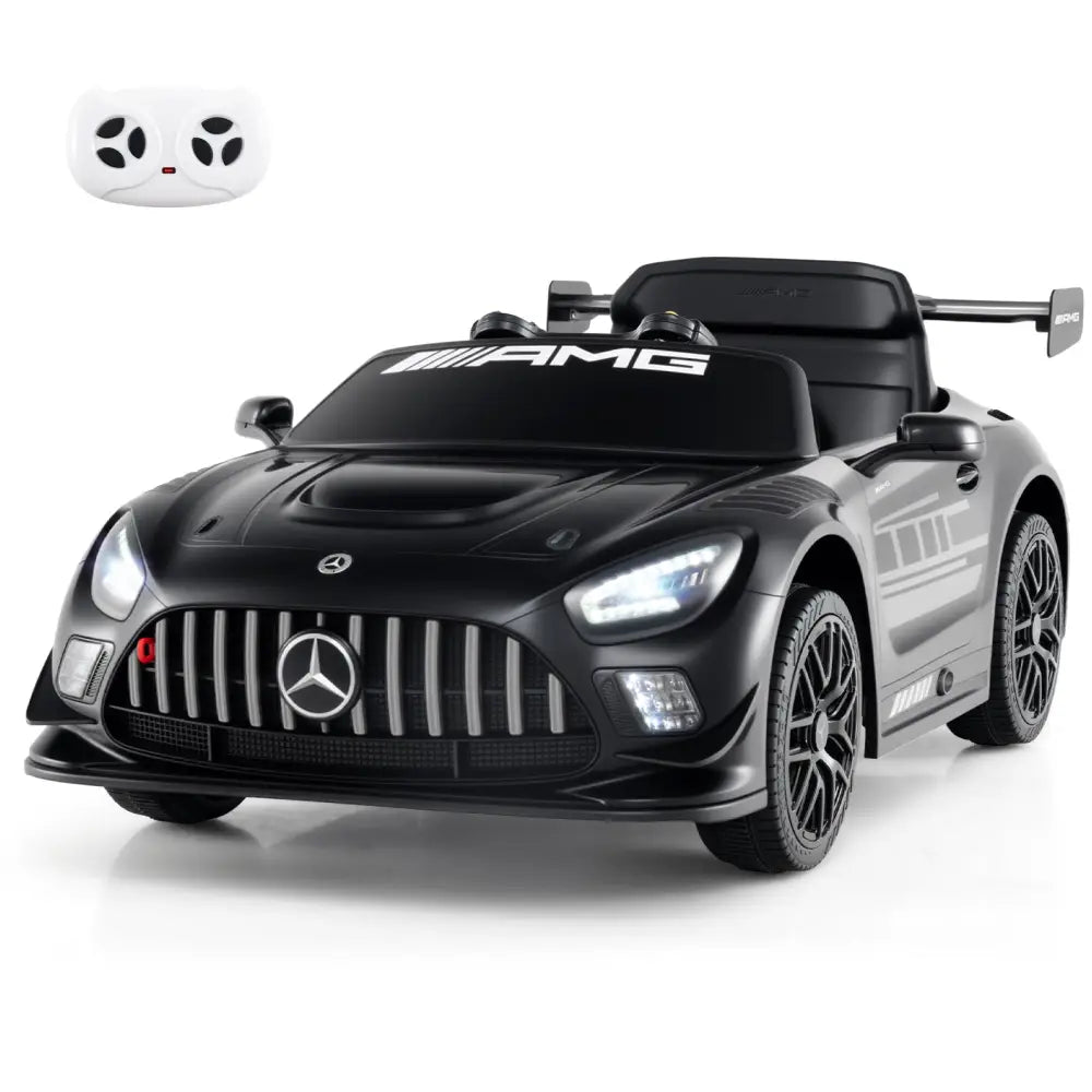12V Kids Ride-On Car Mercedes-AMG GT3 Licensed with Adjustable Speed-Black - Black - Powered Ride On Toys