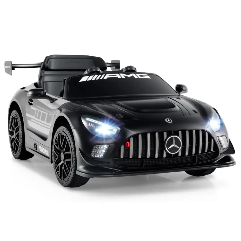 12V Kids Ride-On Car Mercedes-AMG GT3 Licensed with Adjustable Speed-Black - Black - Powered Ride On Toys