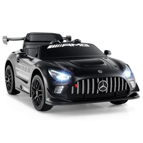 12V Kids Ride-On Car Mercedes-AMG GT3 Licensed with Adjustable Speed-Black - Black - Powered Ride On Toys