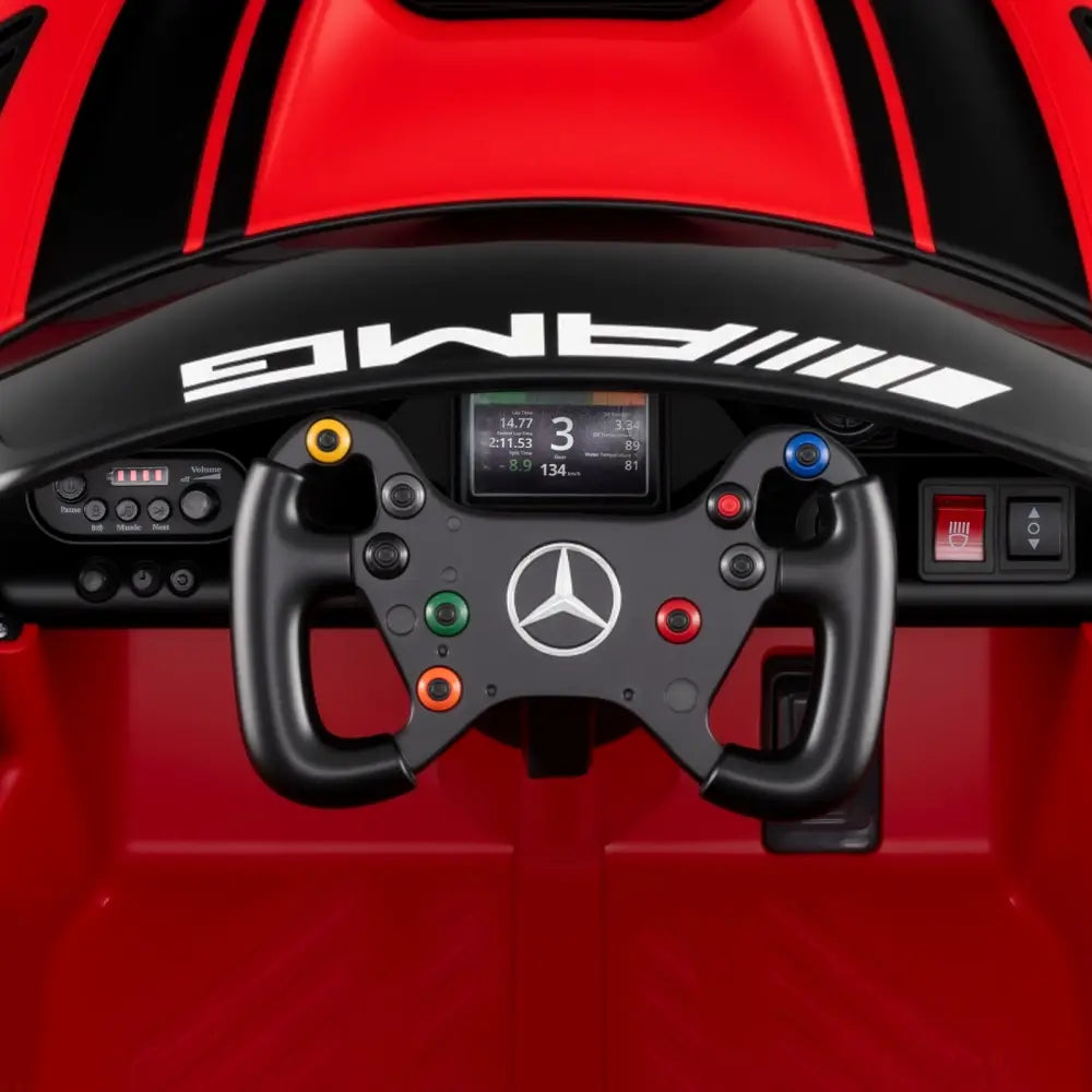 12V Kids Ride-On Car Mercedes-AMG GT3 Licensed with Adjustable Speed-Red - Red - Powered Ride On Toys