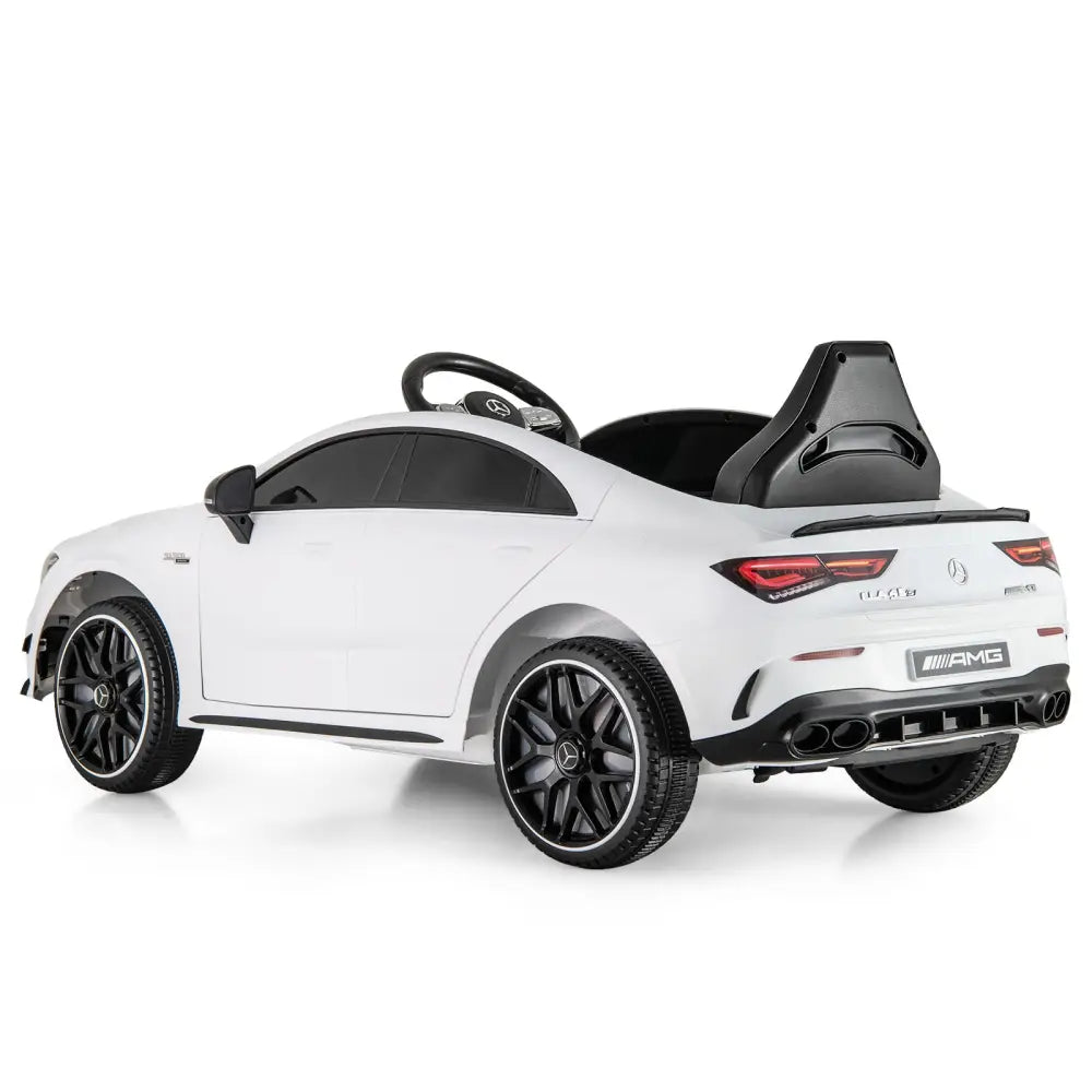 12V Kids Ride on Car Mercedes-Benz AMG CLA 45 with Remote-White - White - Powered Ride On Toys