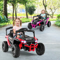 12V Kids Ride On Car UTV Electric Vehicle with LED Lights Music and Horn-Red - Red - Powered Ride On Toys