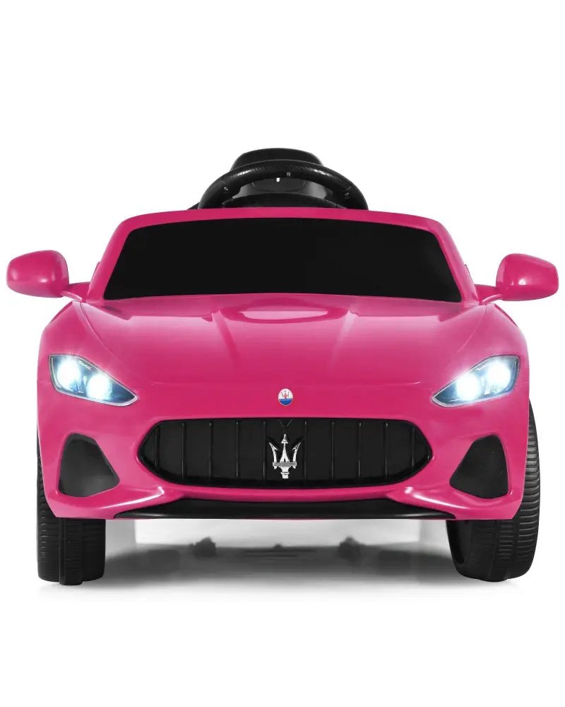 12V Kids Ride-On Car with Remote Control and Lights-Pink - Pink - Powered Ride On Toys