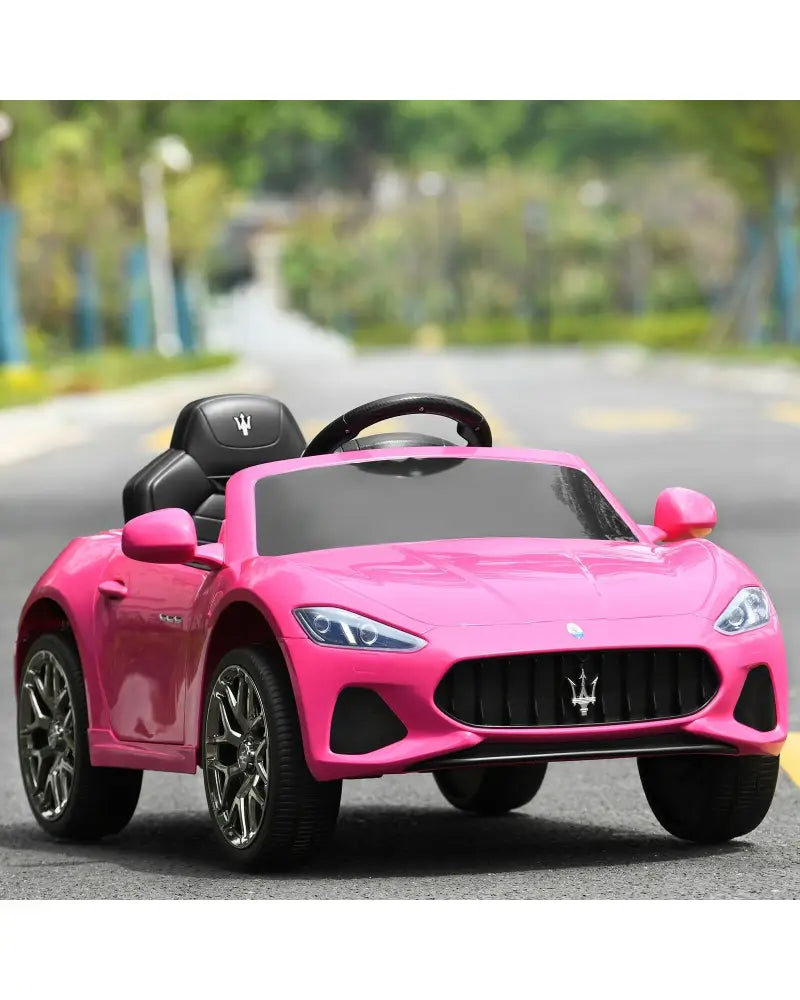 12V Kids Ride-On Car with Remote Control and Lights-Pink - Pink - Powered Ride On Toys