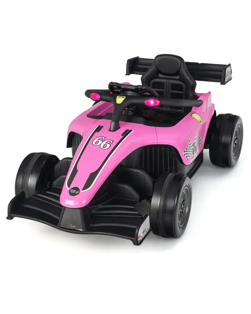 12V Kids Ride on Electric Formula Racing Car with Remote Control-Pink - Pink - Powered Ride On Toys