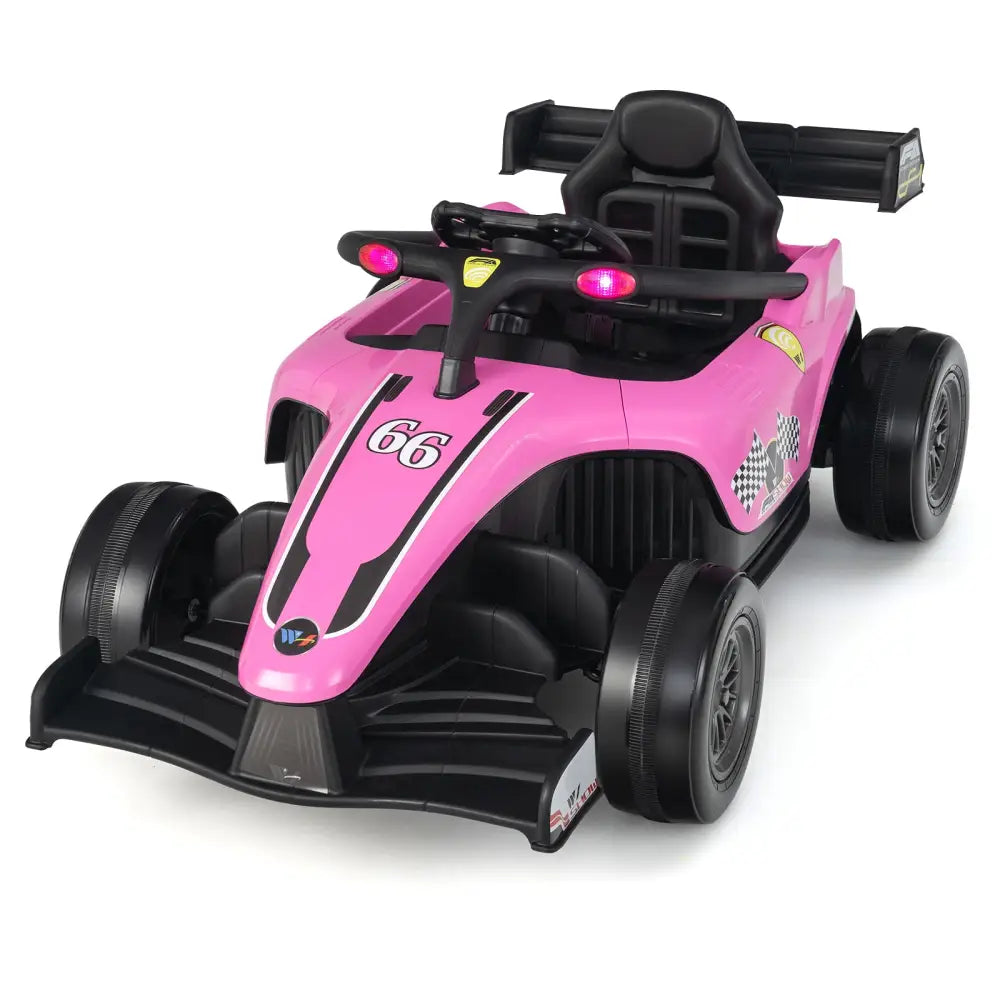 12V Kids Ride on Electric Formula Racing Car with Remote Control-Pink - Pink - Powered Ride On Toys