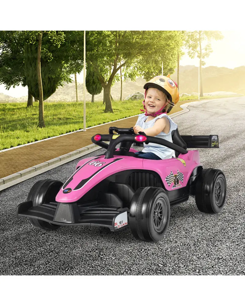 12V Kids Ride on Electric Formula Racing Car with Remote Control-Pink - Pink - Powered Ride On Toys
