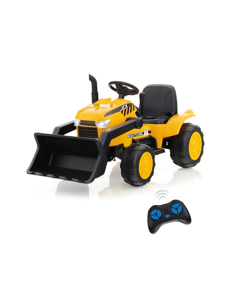 12V Kid’s Ride on Excavator with Adjustable Digging Bucket-Yellow - Yellow - Powered Ride On Toys