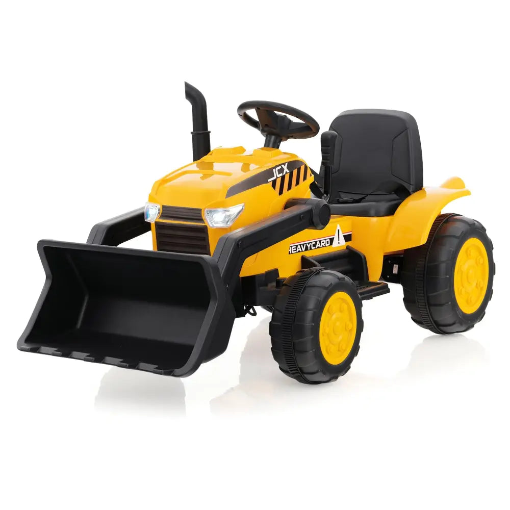 12V Kid’s Ride on Excavator with Adjustable Digging Bucket-Yellow - Yellow - Powered Ride On Toys