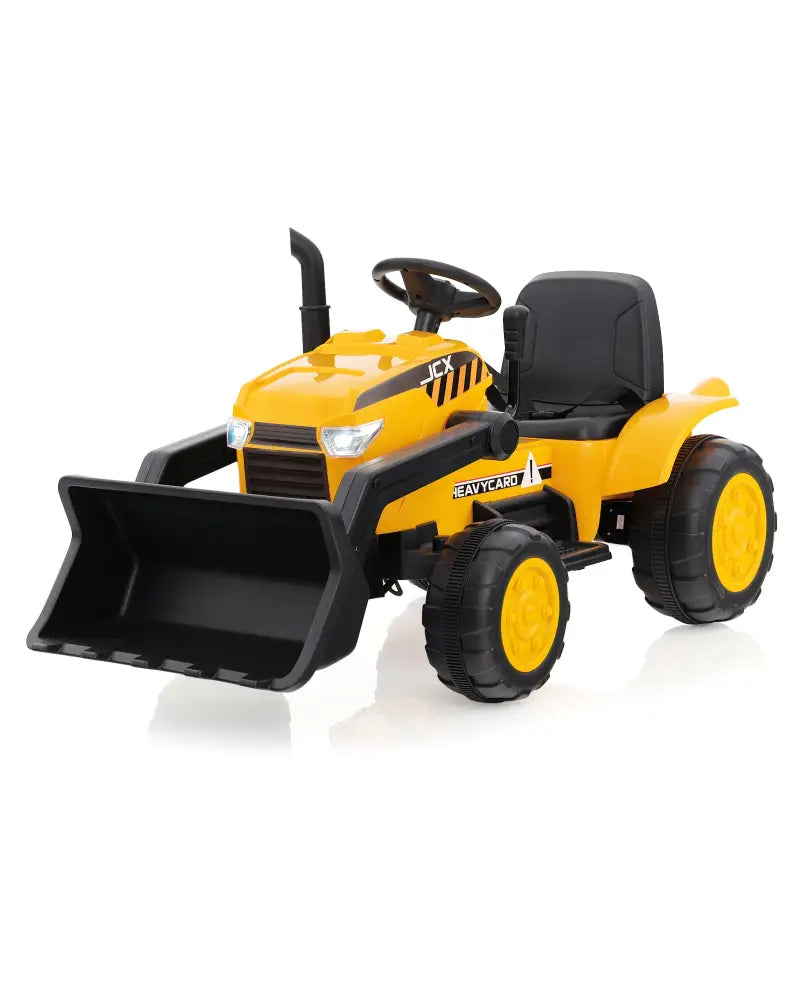 12V Kid’s Ride on Excavator with Adjustable Digging Bucket-Yellow - Yellow - Powered Ride On Toys