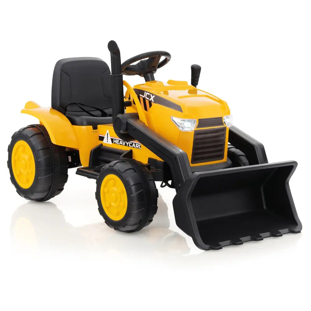 12V Kid’s Ride on Excavator with Adjustable Digging Bucket-Yellow - Yellow - Powered Ride On Toys