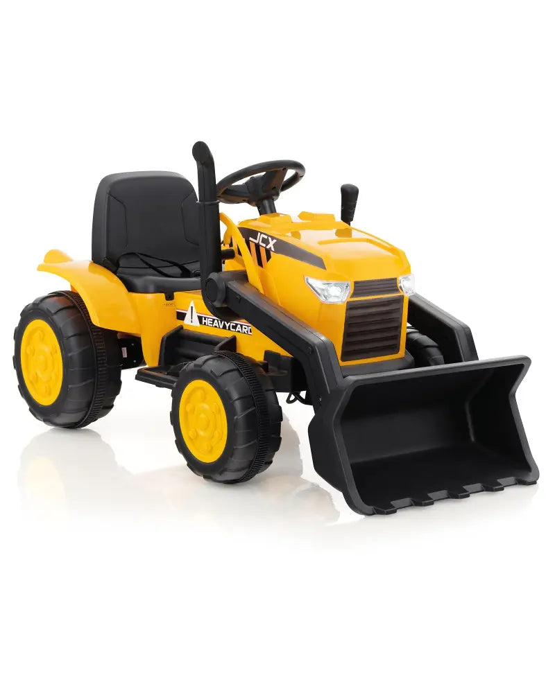 12V Kid’s Ride on Excavator with Adjustable Digging Bucket-Yellow - Yellow - Powered Ride On Toys