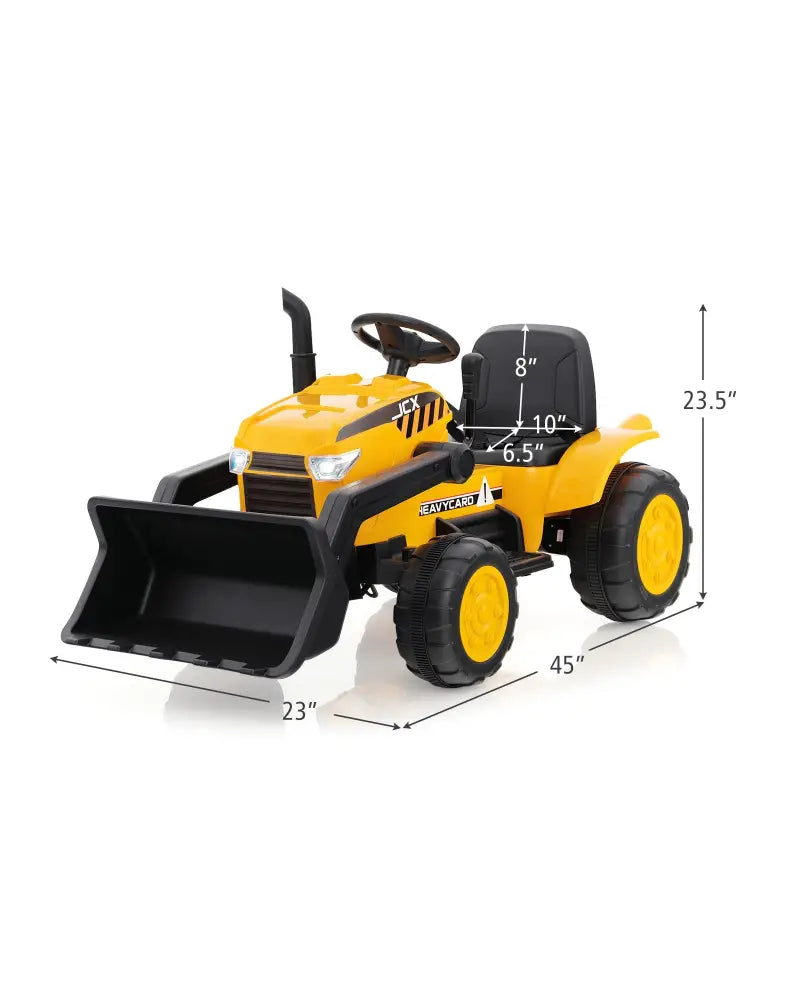 12V Kid’s Ride on Excavator with Adjustable Digging Bucket-Yellow - Yellow - Powered Ride On Toys