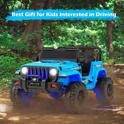 12V Kids Ride - on Jeep Car with 2.4 G Remote Control - Blue - Oasis Home Essentials