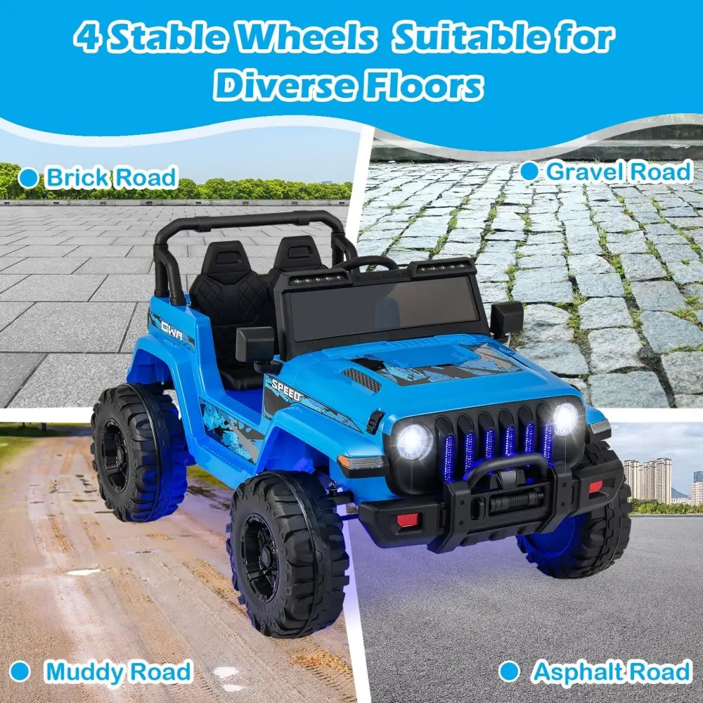 12V Kids Ride - on Jeep Car with 2.4 G Remote Control - Blue - Oasis Home Essentials