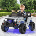 12V Kids Ride-on Jeep Car with 2.4 G Remote Control-Gray - Gray - Powered Ride On Toys