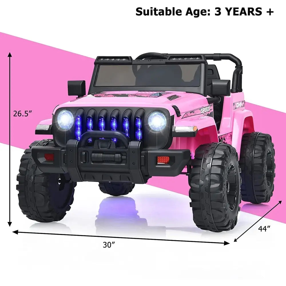 12V Kids Ride - on Jeep Car with 2.4 G Remote Control - Pink - Oasis Home Essentials