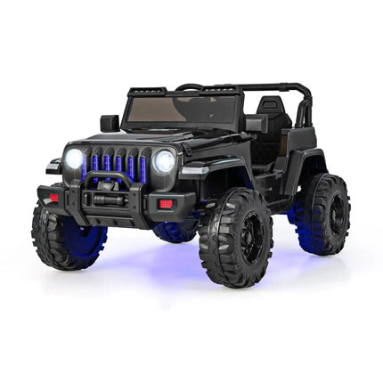 12V Kids Ride - on Jeep Car with 2.4 G Remote Control - Solid Black - Oasis Home Essentials
