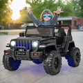 12V Kids Ride - on Jeep Car with 2.4 G Remote Control - Solid Black - Oasis Home Essentials