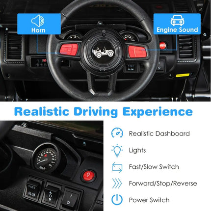 12V Kids Ride - on Jeep Car with 2.4 G Remote Control - Solid Black - Oasis Home Essentials