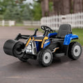 12V Kids Ride on Road Roller with 2.4G Remote Control-Blue - Blue - Powered Ride On Toys