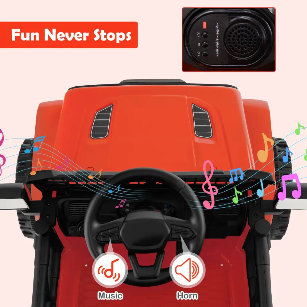 12V Kids Ride on Truck Car Battery Powered Electric Vehicle-Red - Red - Powered Ride On Toys