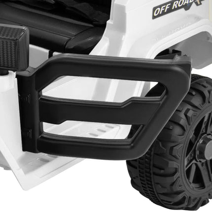 12V Kids Ride on Truck Car with Remote Control Threaded Wheels and 3 Speeds-White - White - Powered Ride On Toys