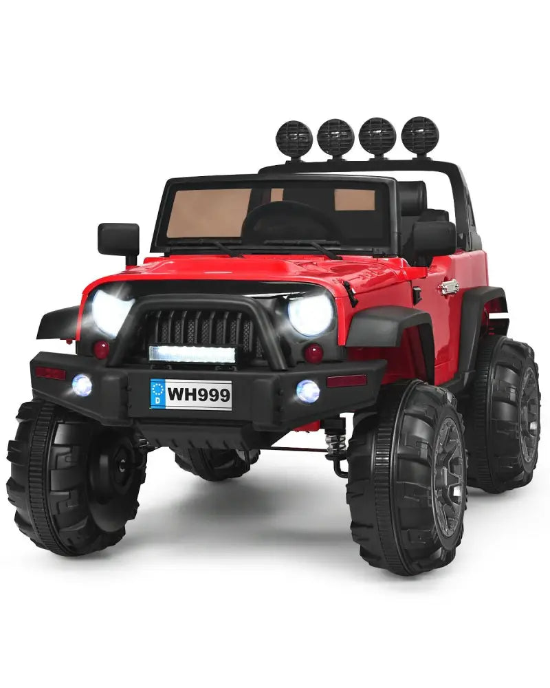 12V Kids Ride On Truck with Remote Control and Double Magnetic Door-Red - Red - Powered Ride On Toys