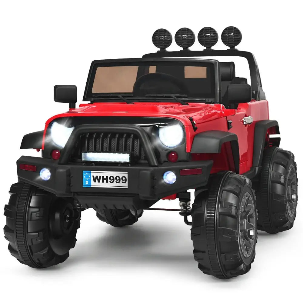 12V Kids Ride On Truck with Remote Control and Double Magnetic Door-Red - Red - Powered Ride On Toys