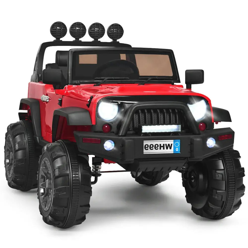 12V Kids Ride On Truck with Remote Control and Double Magnetic Door-Red - Red - Powered Ride On Toys