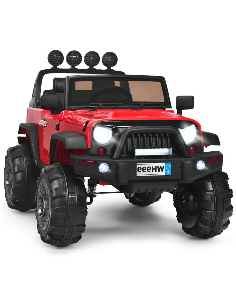 12V Kids Ride On Truck with Remote Control and Double Magnetic Door-Red - Red - Powered Ride On Toys