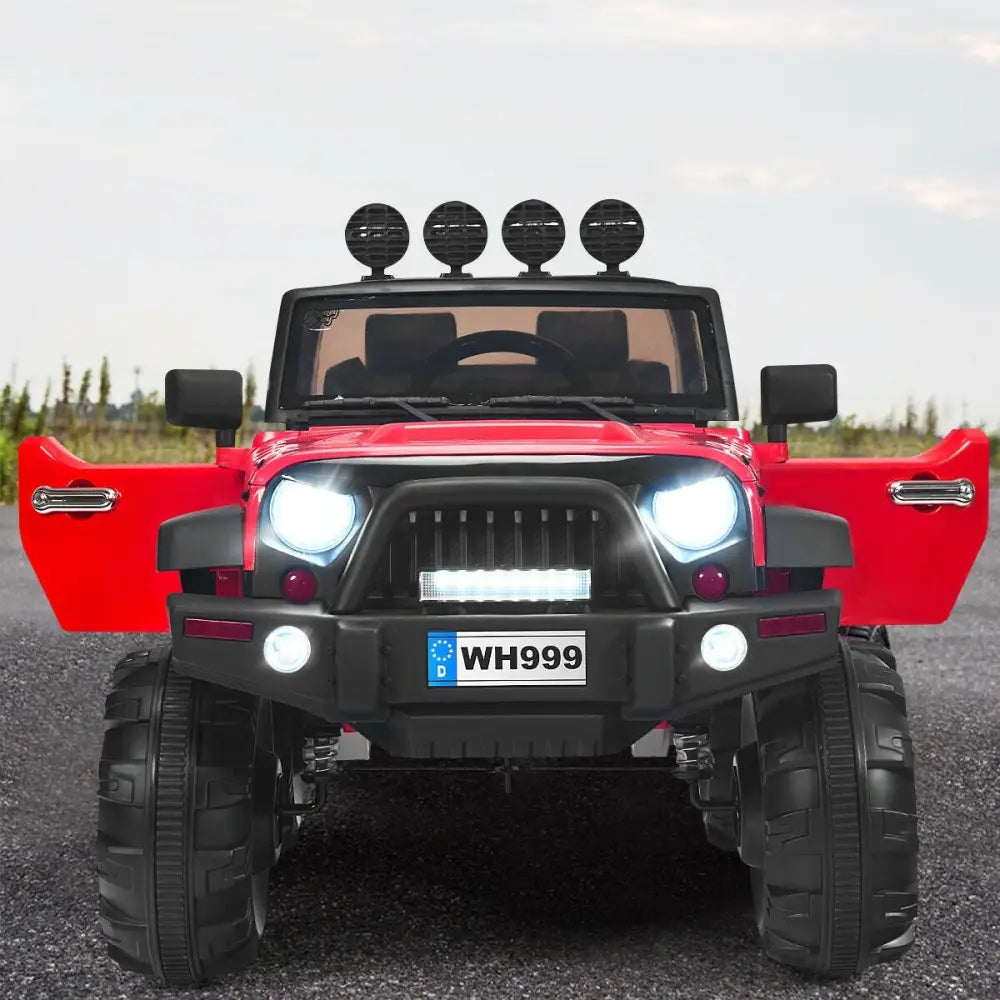 12V Kids Ride On Truck with Remote Control and Double Magnetic Door-Red - Red - Powered Ride On Toys