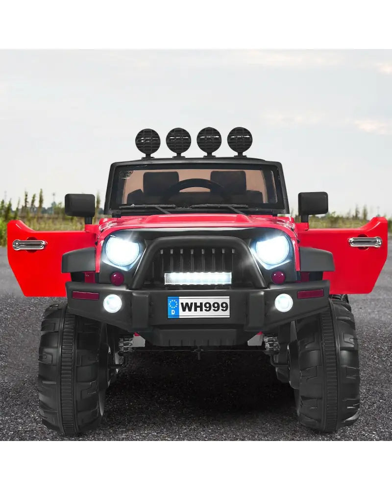 12V Kids Ride On Truck with Remote Control and Double Magnetic Door-Red - Red - Powered Ride On Toys