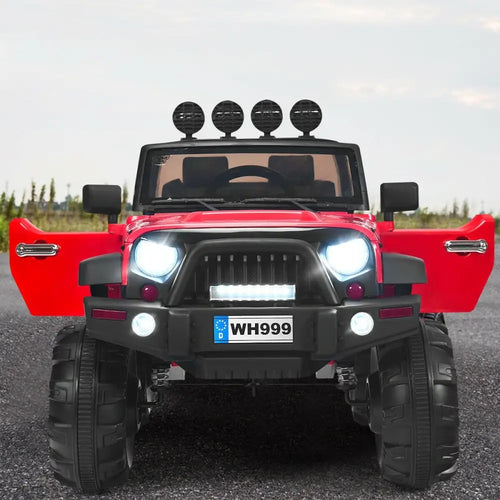 12V Kids Ride On Truck with Remote Control and Double Magnetic Door-Red - Red - Powered Ride On Toys