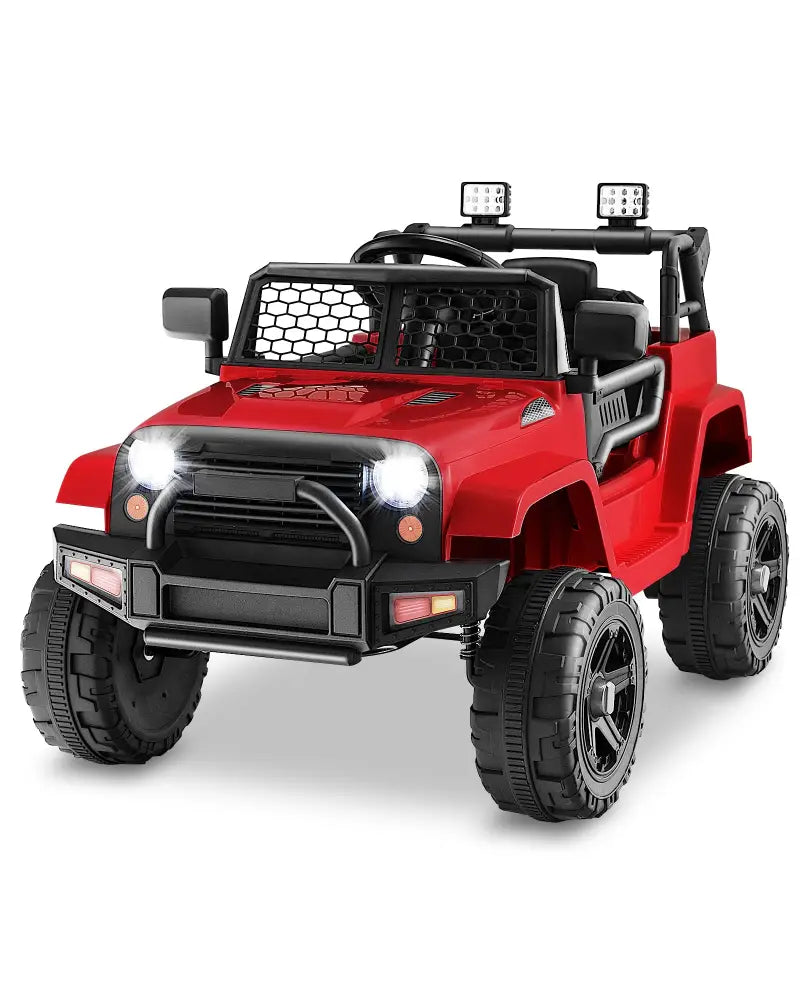 12V Kids Ride On Truck with Remote Control and Headlights-Red - Red - Powered Ride On Toys