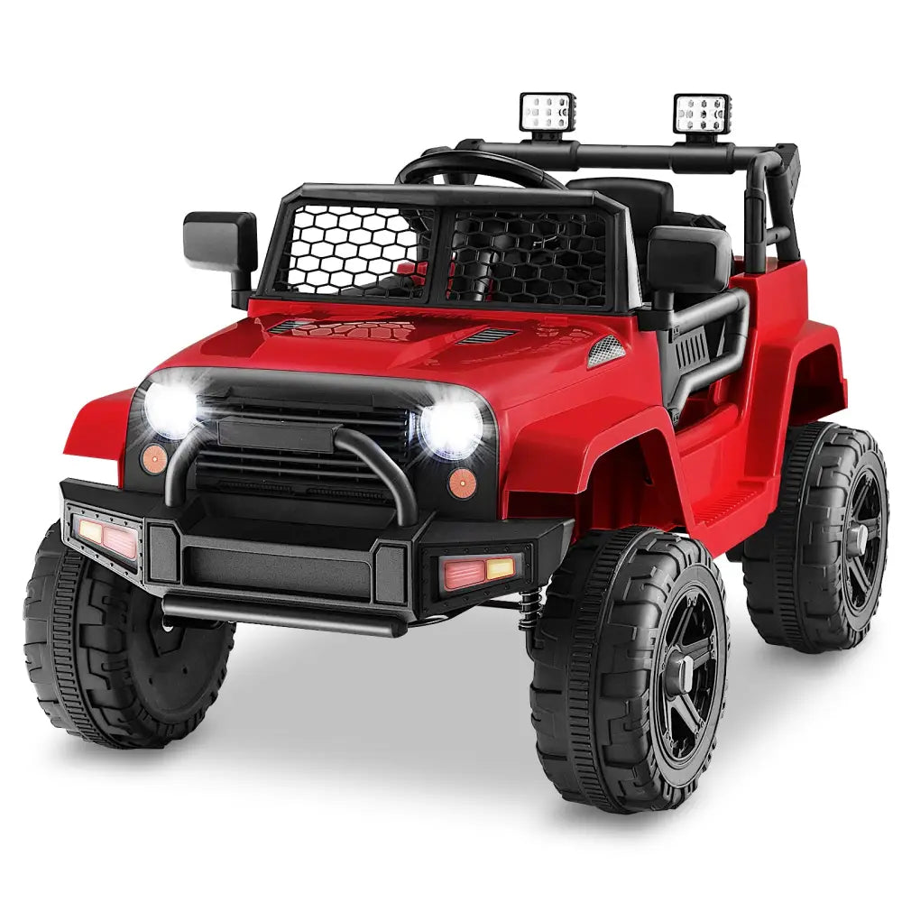 12V Kids Ride On Truck with Remote Control and Headlights-Red - Red - Powered Ride On Toys