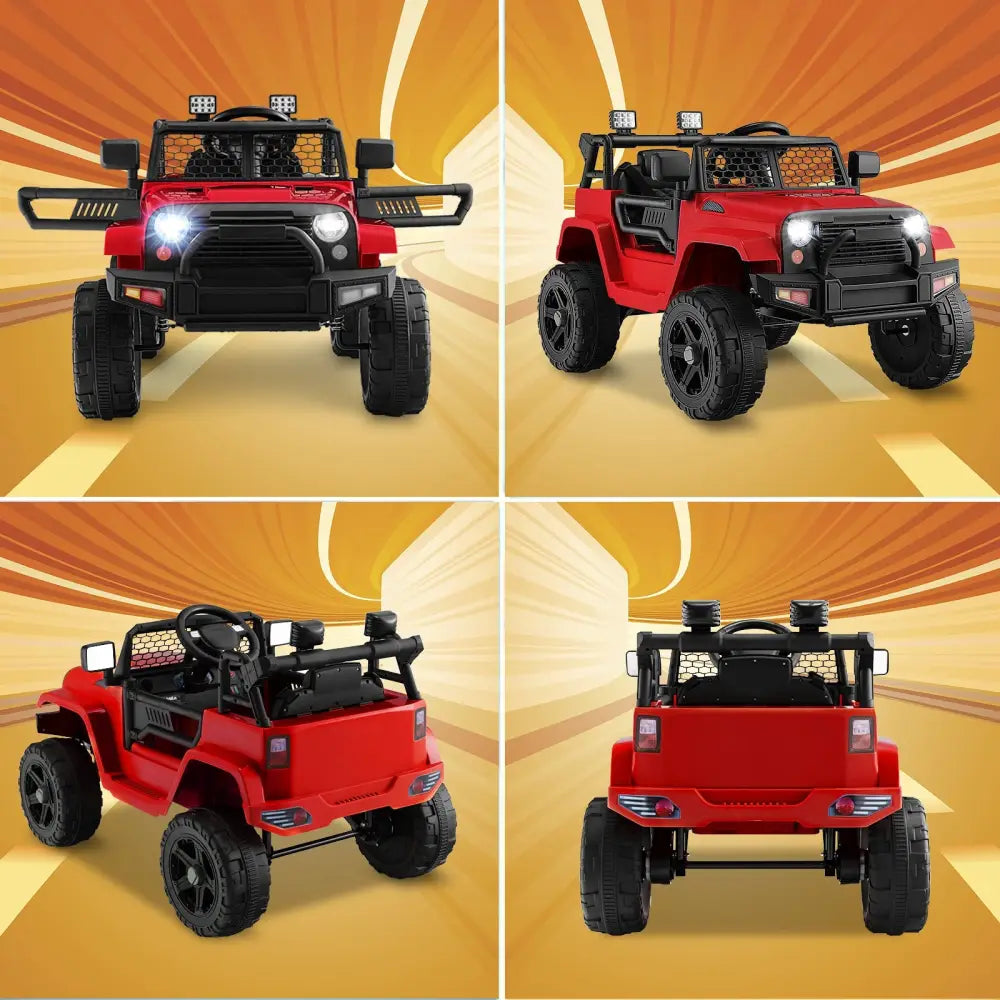 12V Kids Ride On Truck with Remote Control and Headlights-Red - Red - Powered Ride On Toys