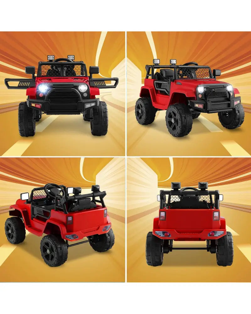 12V Kids Ride On Truck with Remote Control and Headlights-Red - Red - Powered Ride On Toys