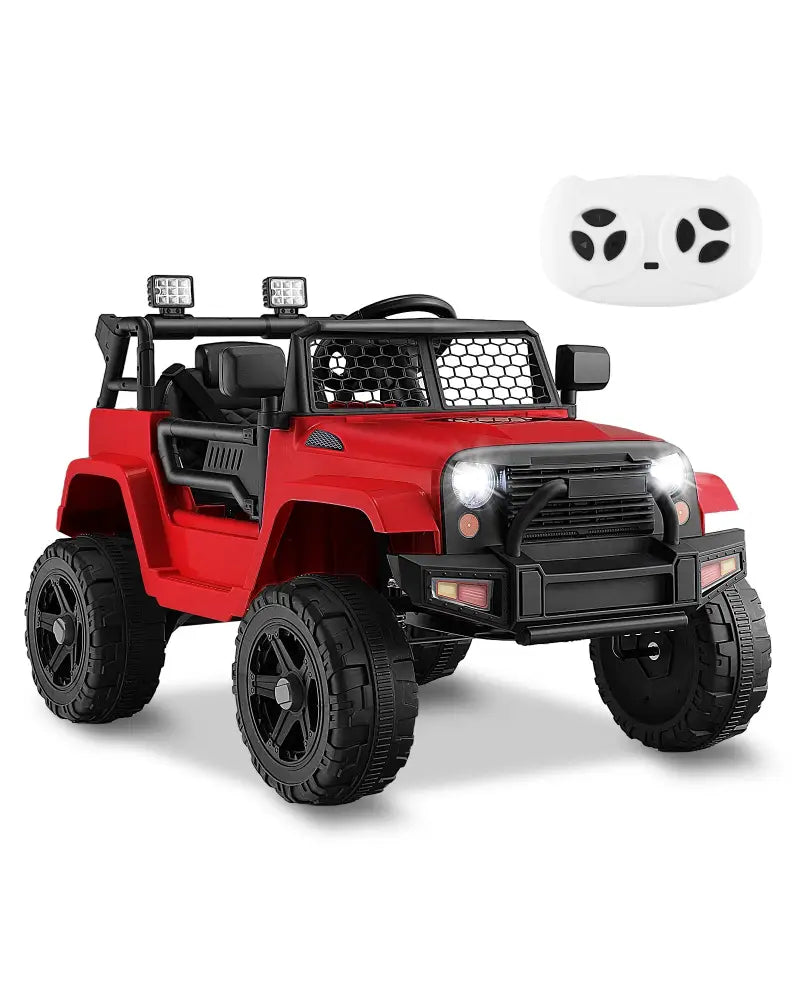 12V Kids Ride On Truck with Remote Control and Headlights-Red - Red - Powered Ride On Toys