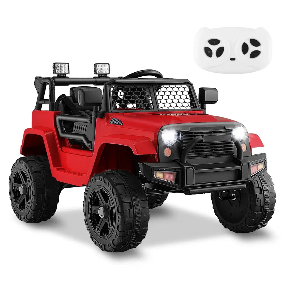 12V Kids Ride On Truck with Remote Control and Headlights-Red - Red - Powered Ride On Toys