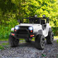 12V Kids Ride On Truck with Remote Control and Headlights-White - White - Powered Ride On Toys