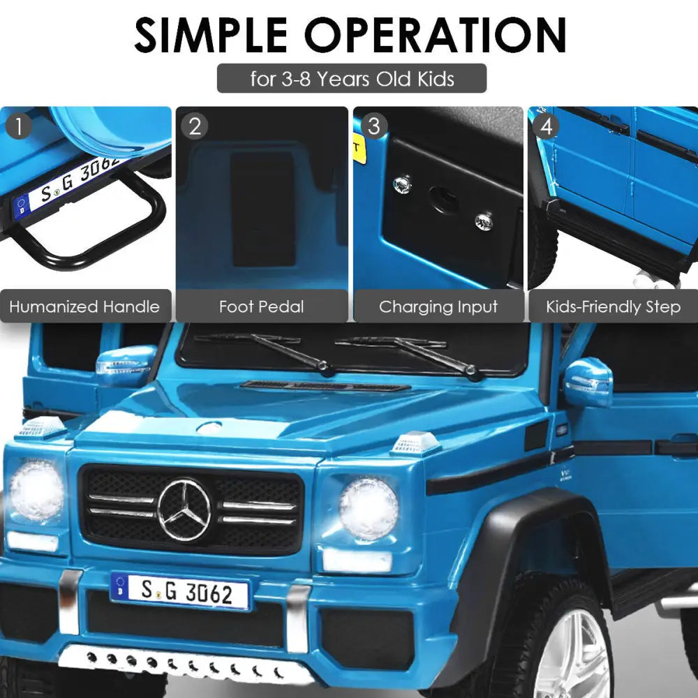 12V Licensed Mercedes-Benz Kids Ride On Car-Navy - Navy - Powered Ride On Toys