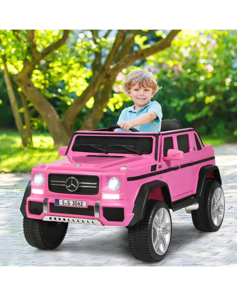 12V Licensed Mercedes-Benz Kids Ride On Car-Pink - Pink - Powered Ride On Toys