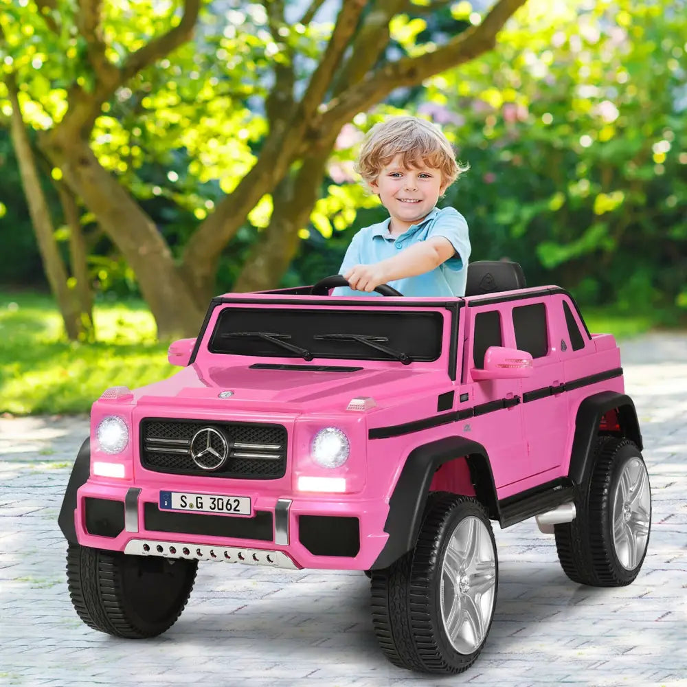 12V Licensed Mercedes-Benz Kids Ride On Car-Pink - Pink - Powered Ride On Toys