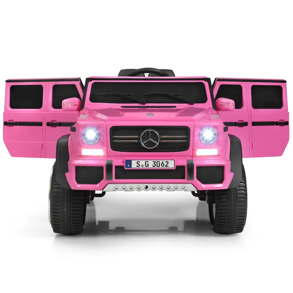 12V Licensed Mercedes-Benz Kids Ride On Car-Pink - Pink - Powered Ride On Toys